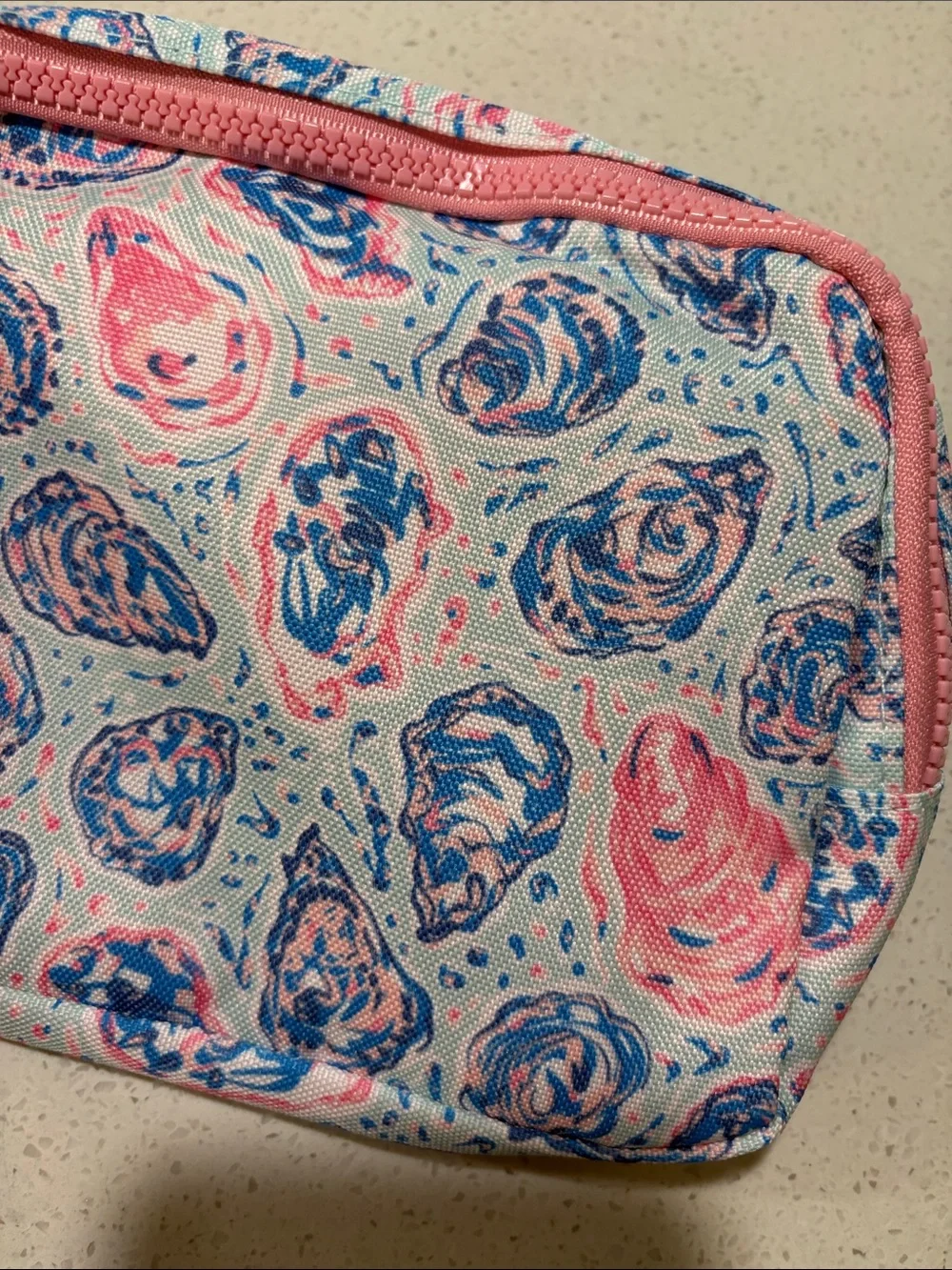 Simply Southern Pink and Blue OysterPatterned Cosmetic Belt Bag LIMITED EDITION